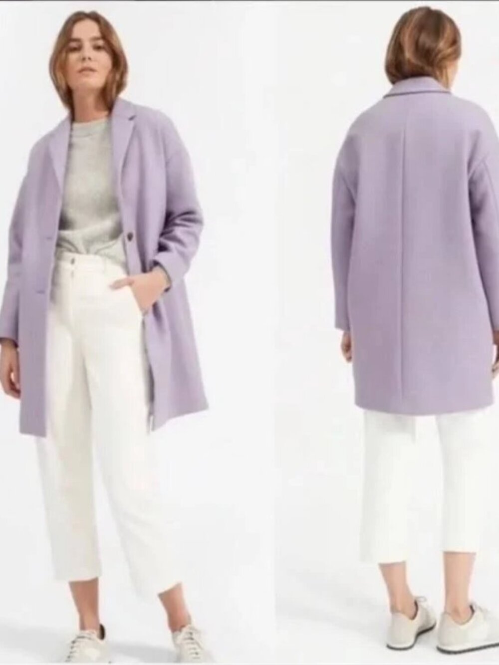 Everlane Wool Cocoon Coat Purple / Lavender View 3